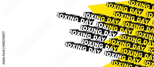 Boxing day wallpaper pattern, background illustration, banner, label, concept. Happy boxing day sale. Promotional graphic with the text 'Boxing Day, Sale'