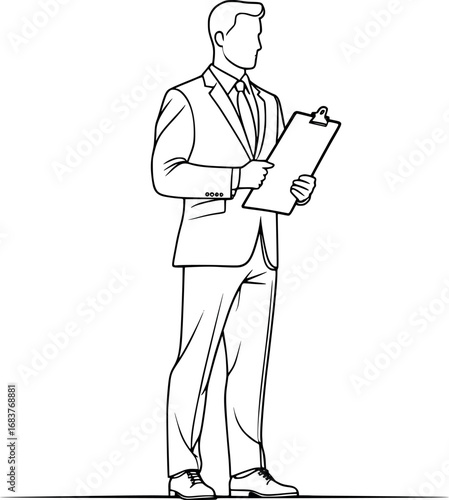 Outline business manager icon – vector of professional corporate role