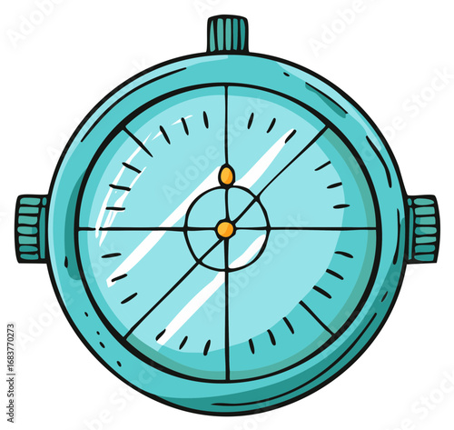 Hand drawn illustration of a vintage compass, navigation concept
