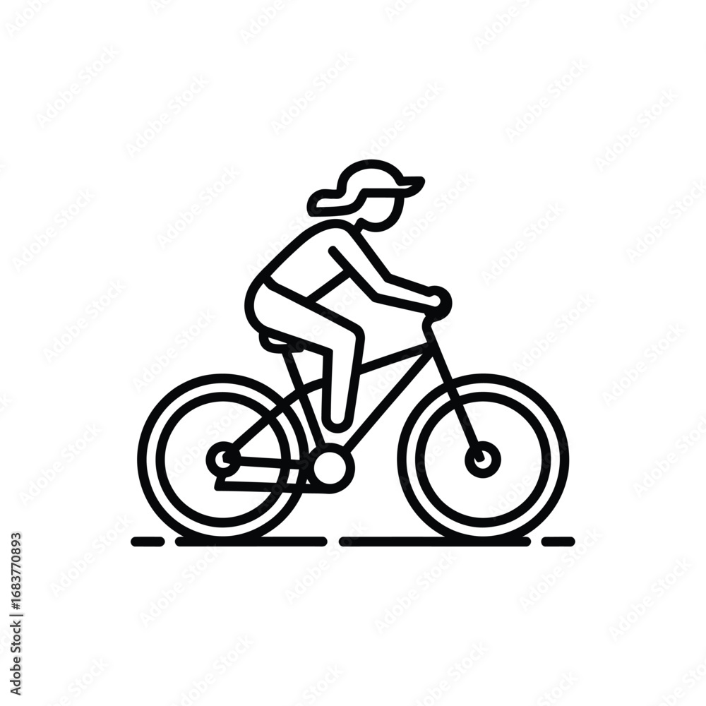 Fototapeta premium Icon of a person riding a bicycle