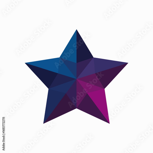 A Geometric Star Shape With Blue And Purple Gradients Creates A Modern Abstract Design