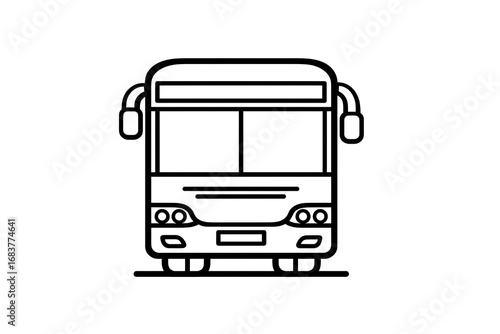 A Simple Line Drawing Illustration of a Modern City Bus