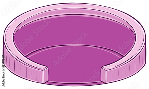 Pink scientific petri dish with clean simple illustration style