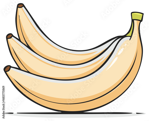 Illustration of Ripe Bananas Bunch Fruit Tropical Diet Healthy Snack Food Fresh and Sweet