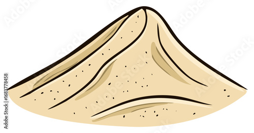 Cartoon style illustration of a generic light brown powder mound