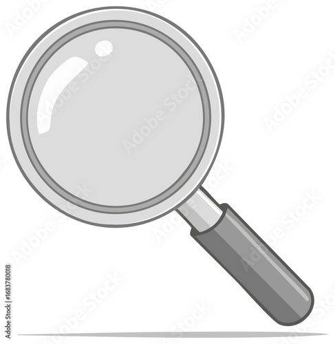 Magnifying glass illustration detail search for hidden objects, tool for investigation