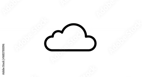 Simple black outline cloud graphic