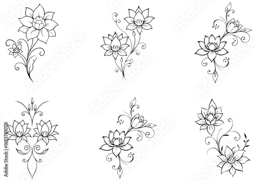 flowers set vector 