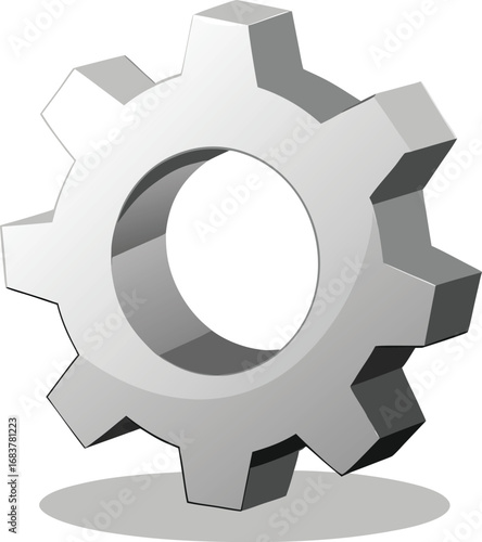A simple 3d rendered gear isolated on a