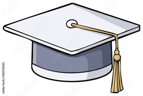 Simple academic graduation cap illustration with golden tassel symbolizing education and success