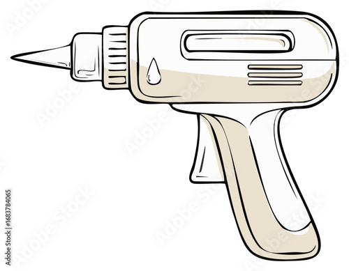 Hand-held cordless glue gun, vector illustration.