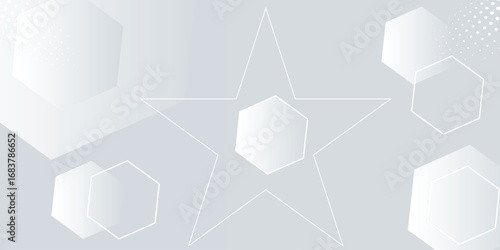 Abstract  White backgroundart vector illustration with hexagon shape blue background with square shapes. Modern Simple Blue Grey