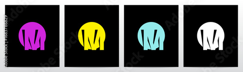 Spotlight On Letter Casting a Shadow Initial Logo Design M