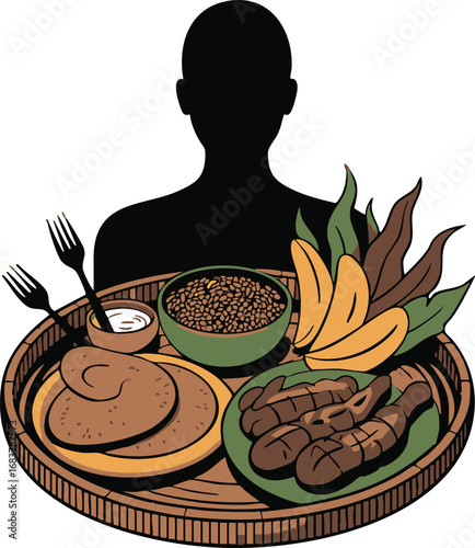 Traditional Indonesian Food Set Vector Illustration Culinary Culture