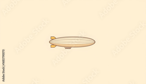 Stylized airship illustration on pastel background, vintage concept