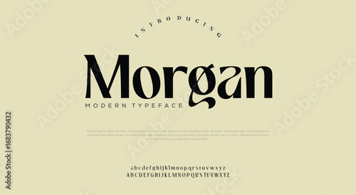 Morgan Elegant alphabet letters font set. Classic Lettering Typography Fonts regular uppercase and number. vector illustration

