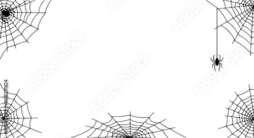 Spider web Halloween frame, dividers. vector eps
