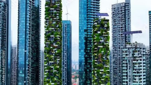 Wallpaper Mural Modern Cityscape with Green Sustainable Skyscrapers and Eco Urban Architecture Torontodigital.ca