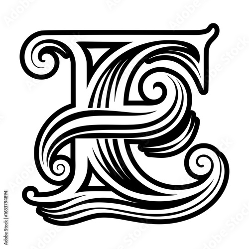 Minimalistic letter e logo crafted in solid style