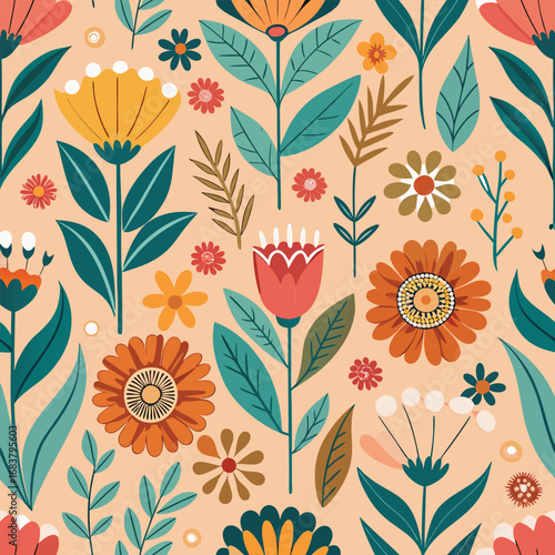 floral seamless pattern dens botanical print flat vector icon illustration 5.eps