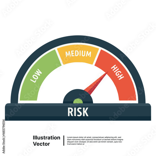 Wallpaper Mural Measuring Potential Danger A Gauge Displaying High Risk Level for Strategic Decision Making Torontodigital.ca