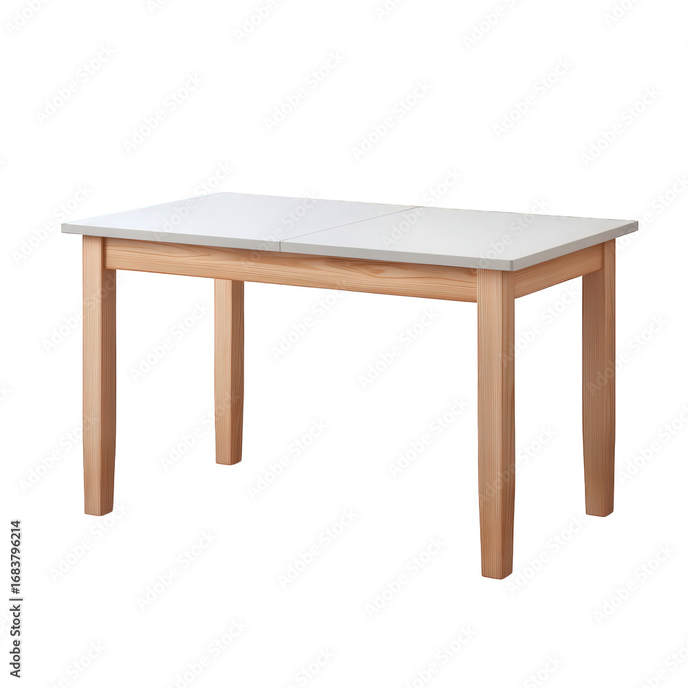 Fototapeta premium Modern wooden dining table isolated on transparent background