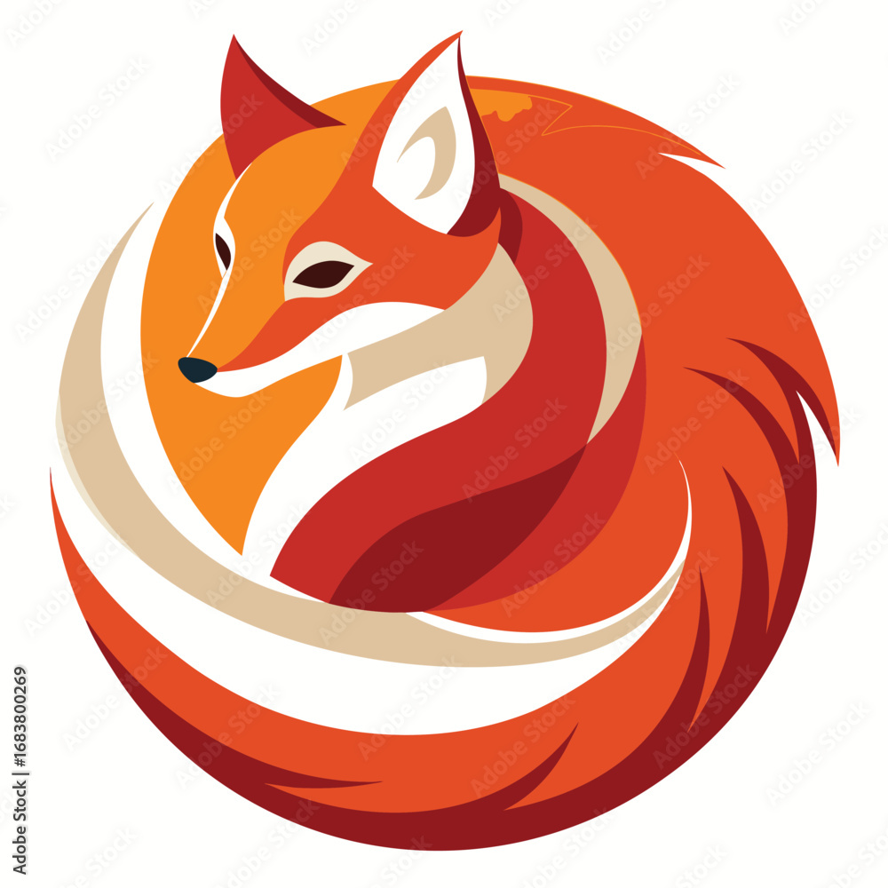 Obraz premium Abstract Fox Curled Into Spiral Pattern