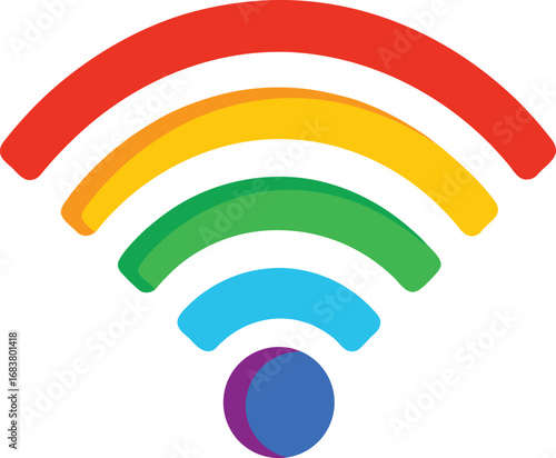 Rainbow wifi symbol