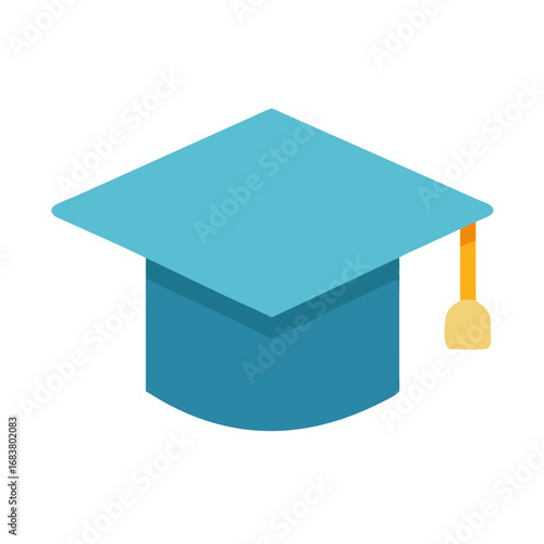 Blue graduation cap icon symbolizing education and achievement