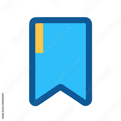 Simple blue bookmark icon with yellow label indicator
