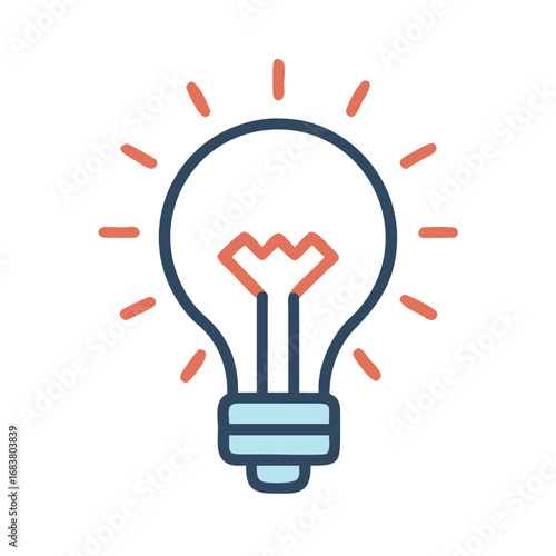 Stylized light bulb illustration on black background conveys idea