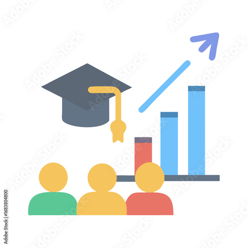 Education and career growth represented with graduation cap and graph