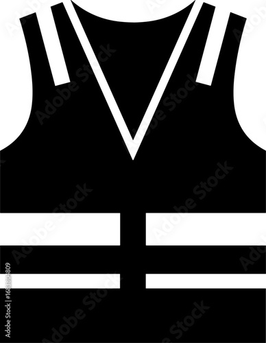 Life vest icon on transparent background