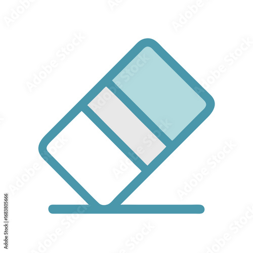 Flat design eraser icon for correction and removal tasks