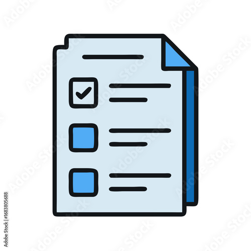 Simple illustrated checklist icon for digital task management apps