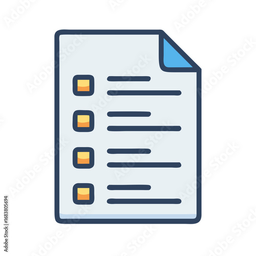 Checklist document icon design with light gray background