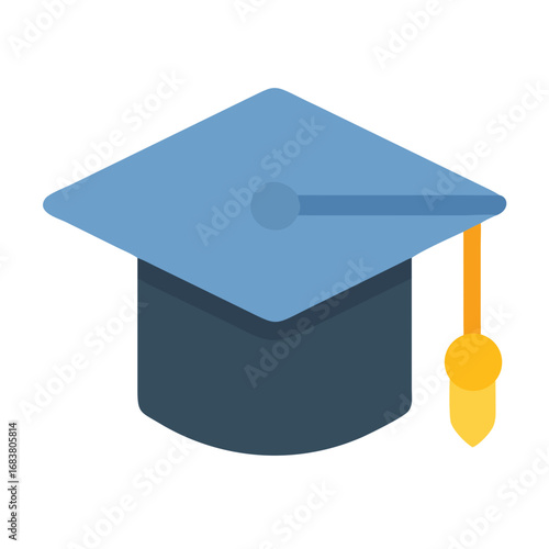 Academic graduation cap icon on black background illustration stock