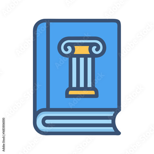 Book with Ancient Greek Column Illustration on Cover Design