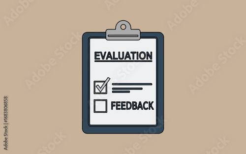 Clipboard with evaluation and feedback checklist for performance assessment and review