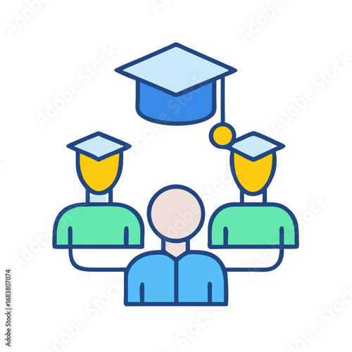 Graduation ceremony illustration representing education and academic achievement