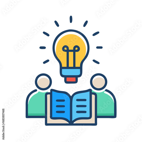 Teamwork, education, and bright ideas concept stock illustration image