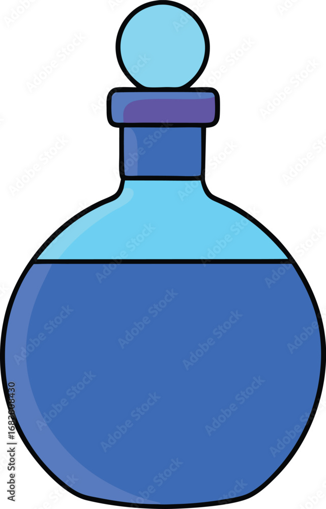 Obraz premium Elegant blue glass perfume bottle vector illustration for branding and design projects transparent background