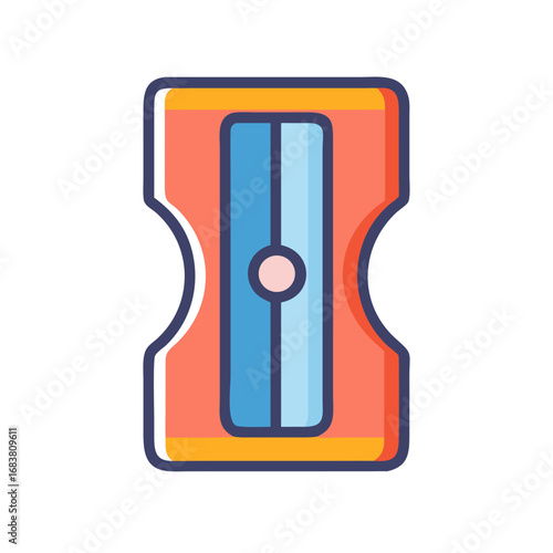 Simple pencil sharpener vector icon on black background design