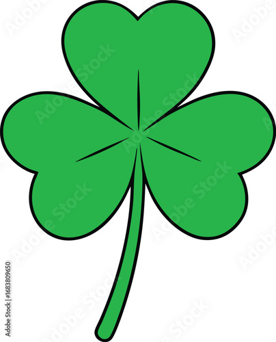 Green clover lucky charm vector illustration for st. patrick's day and good fortune transparent background