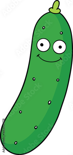 Green cucumber vegetable illustration vector graphic scalable eps icon for general use transparent background
