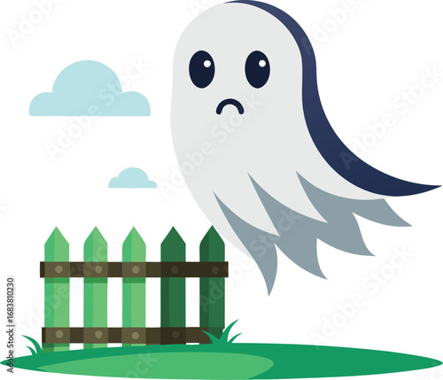 Ghost Hovering Near Crooked Fence