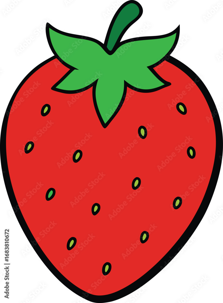 Obraz premium Vibrant red strawberry with seeds vector illustration scalable eps icon for design projects transparent background
