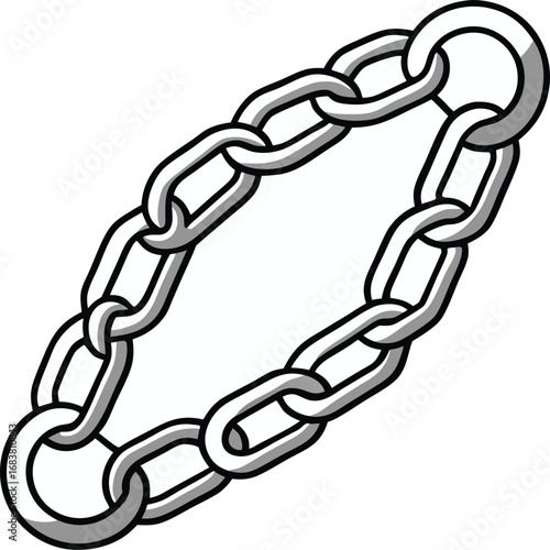 Elegant silver chain link jewelry vector illustration scalable eps graphic transparent background