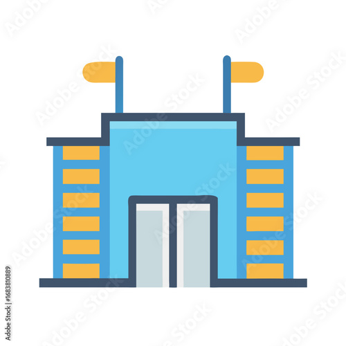 Flat vector icon of a stadium or arena building