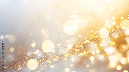 Sparkling golden light bursts and glittering stars for festive design and celebrations